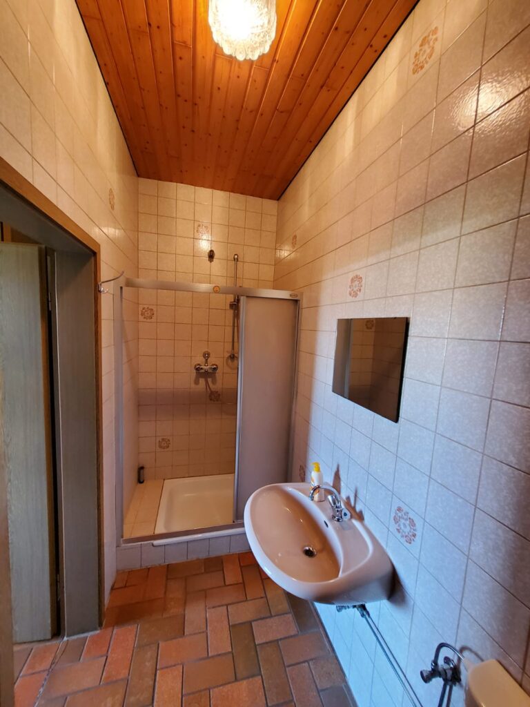 Schiedsrichterkabine Sanitärberich vorher